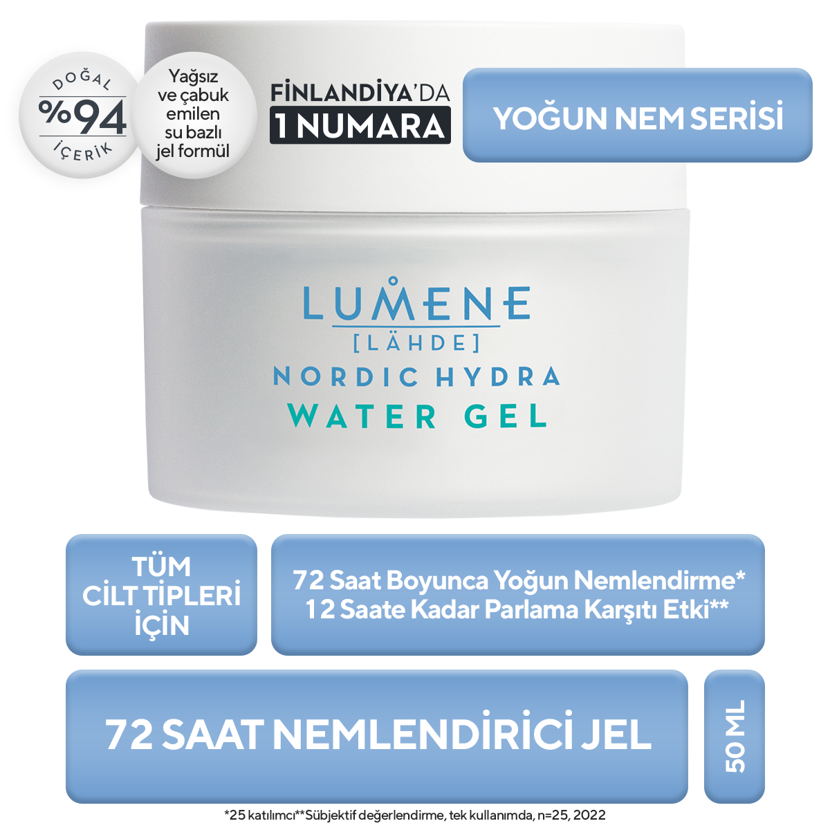 72 Saat Yoğun Nemlendirici Etkili Bakım Jeli 50 ML – Water Gel 